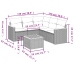 Set de muebles de jardín 6 pzas y cojines ratán sintético gris