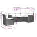 Set de muebles de jardín 5 pzas y cojines ratán sintético negro