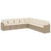 Set de sofás de jardín 9 pzas con cojines ratán sintético beige