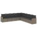 Set de muebles de jardín 9 pzas y cojines ratán sintético gris