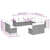 Set de sofás de jardín 11pzas con cojines ratán sintético beige