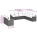 Set de muebles de jardín 9 pzas y cojines ratán sintético gris