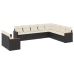 Set de sofás de jardín 10 pzas cojines ratán sintético negro