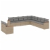 Set de sofás de jardín 11pzas con cojines ratán sintético beige