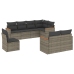 Set de sofás de jardín 8 pzas y cojines ratán sintético gris