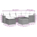 Set de comedor de jardín 7 pzas y cojines ratán sintético negro