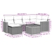 Set sofás de jardín 7 piezas y cojines ratán sintético beige