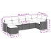 Set sofás de jardín 7 piezas y cojines ratán sintético beige