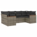 Set de muebles de jardín 6 pzas y cojines ratán sintético gris