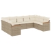 Set de sofás de jardín 9 pzas con cojines ratán sintético beige