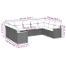 Set de sofás de jardín 9 pzas con cojines ratán sintético beige