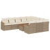 Set de sofás de jardín 11pzas con cojines ratán sintético beige
