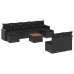 Set de sofás de jardín 10 pzas cojines ratán sintético negro