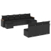 Set de sofás de jardín 10 pzas cojines ratán sintético negro