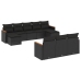 Set de sofás de jardín 10 pzas cojines ratán sintético negro