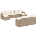 Juego de sofás jardín con cojines beige 10 pzas ratán sintético