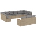 Set sofás de jardín con cojines 13 pzas ratán sintético beige