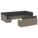 Set sofás de jardín con cojines 13 piezas ratán sintético gris