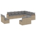 Set de sofás de jardín 12 pzas y cojines ratán sintético marrón