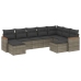 Set de muebles de jardín 9 pzas y cojines ratán sintético gris