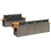 Set de sofás de jardín 8 pzas y cojines ratán sintético gris