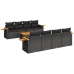 Set de sofás de jardín 8 piezas y cojines ratán sintético negro