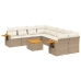 Set de sofás de jardín 9 pzas con cojines ratán sintético beige