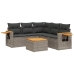 Set de muebles de jardín 6 pzas y cojines ratán sintético gris