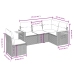 Set de muebles de jardín 5 pzas y cojines ratán sintético negro