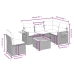 Set de muebles de jardín 6 pzas y cojines ratán sintético gris