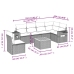 Set sofás de jardín 7 piezas y cojines ratán sintético beige