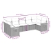 Set de comedor de jardín 7 pzas y cojines ratán sintético negro
