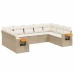 Set de sofás de jardín 9 pzas con cojines ratán sintético beige