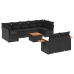 Set de sofás de jardín 10 pzas cojines ratán sintético negro