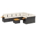 Set de sofás de jardín 10 pzas cojines ratán sintético negro