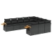 Set de sofás de jardín 10 pzas cojines ratán sintético negro