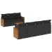 Set de sofás de jardín 8 piezas y cojines ratán sintético negro
