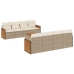 Set de sofás de jardín 9 pzas con cojines ratán sintético beige