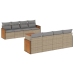 Set de sofás de jardín 9 pzas con cojines ratán sintético beige