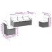 Set de muebles de jardín 5 pzas y cojines ratán sintético negro