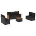 Set de sofás de jardín 8 piezas y cojines ratán sintético negro