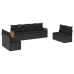 Set de sofás de jardín 8 piezas y cojines ratán sintético negro