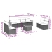 Set de muebles de jardín 9 pzas y cojines ratán sintético gris