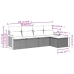 Set de muebles de jardín 5 pzas y cojines ratán sintético negro
