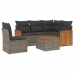 Set de muebles de jardín 6 pzas y cojines ratán sintético gris