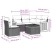 Set de muebles de jardín 6 pzas y cojines ratán sintético gris