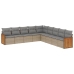 Set de sofás de jardín 9 pzas con cojines ratán sintético beige