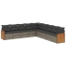 Set de muebles de jardín 9 pzas y cojines ratán sintético gris