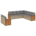 Set de sofás de jardín 9 pzas con cojines ratán sintético beige