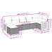Set de comedor de jardín 7 pzas y cojines ratán sintético negro